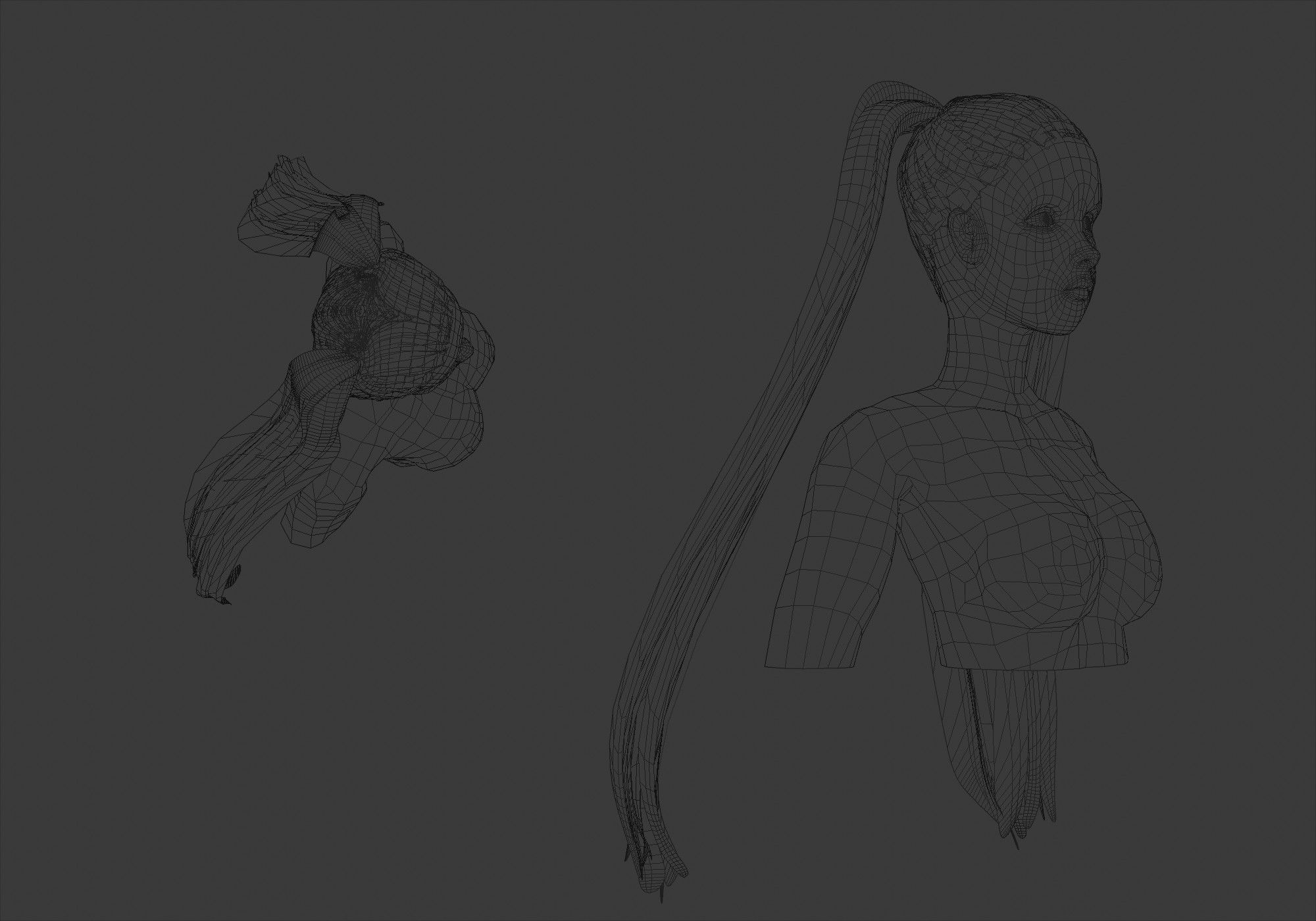 Pigtails Basic Hairstyle  3D model_6