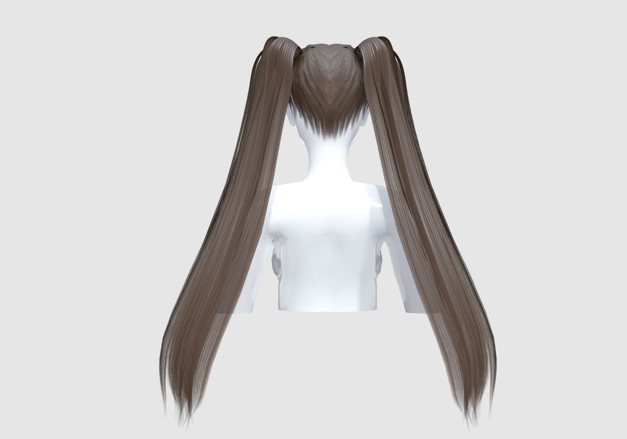 Pigtails Basic Hairstyle  3D model_4