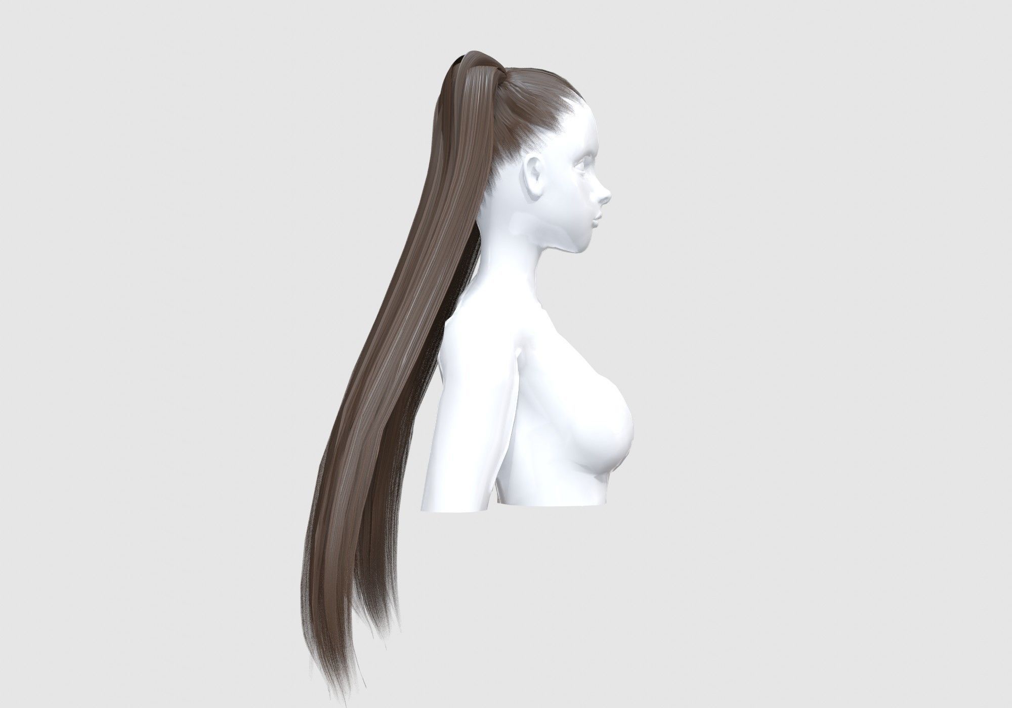 Pigtails Basic Hairstyle  3D model_2