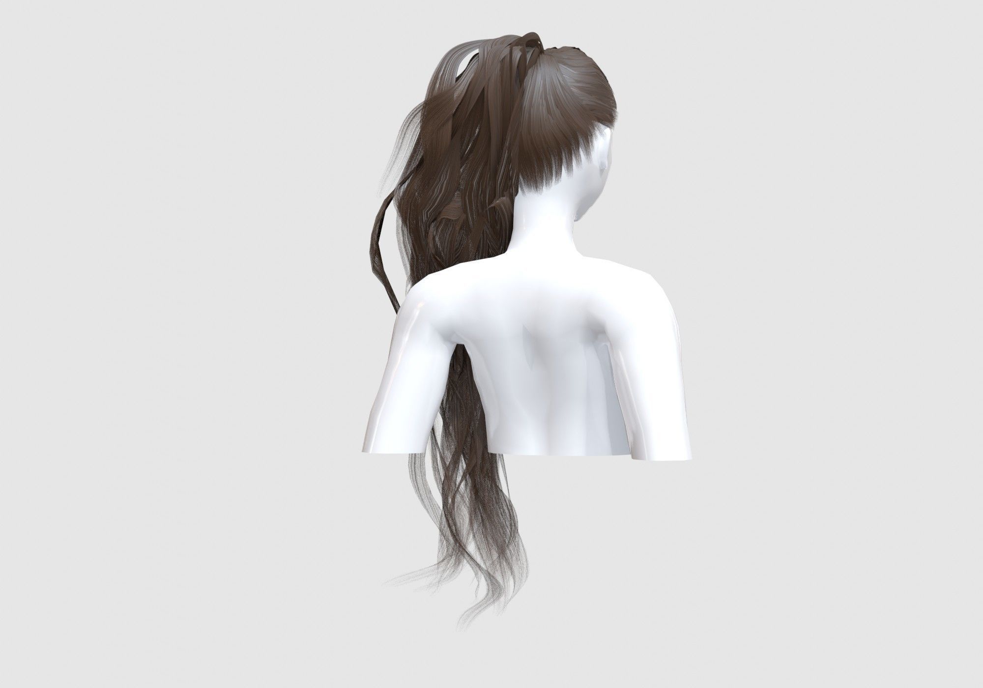 Pigtail Female Hair 3D model_3