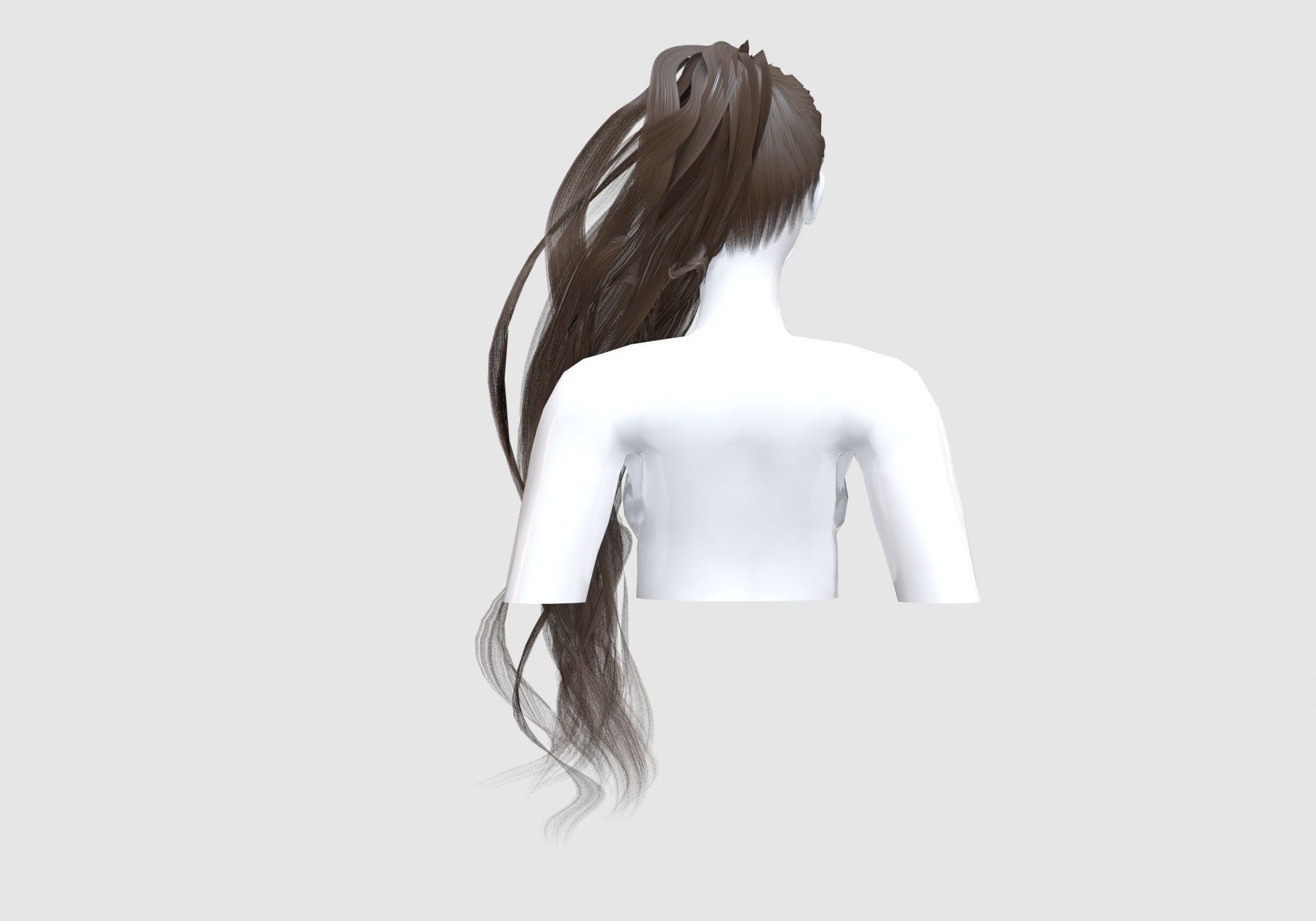 Pigtail Female Hair 3D model_4