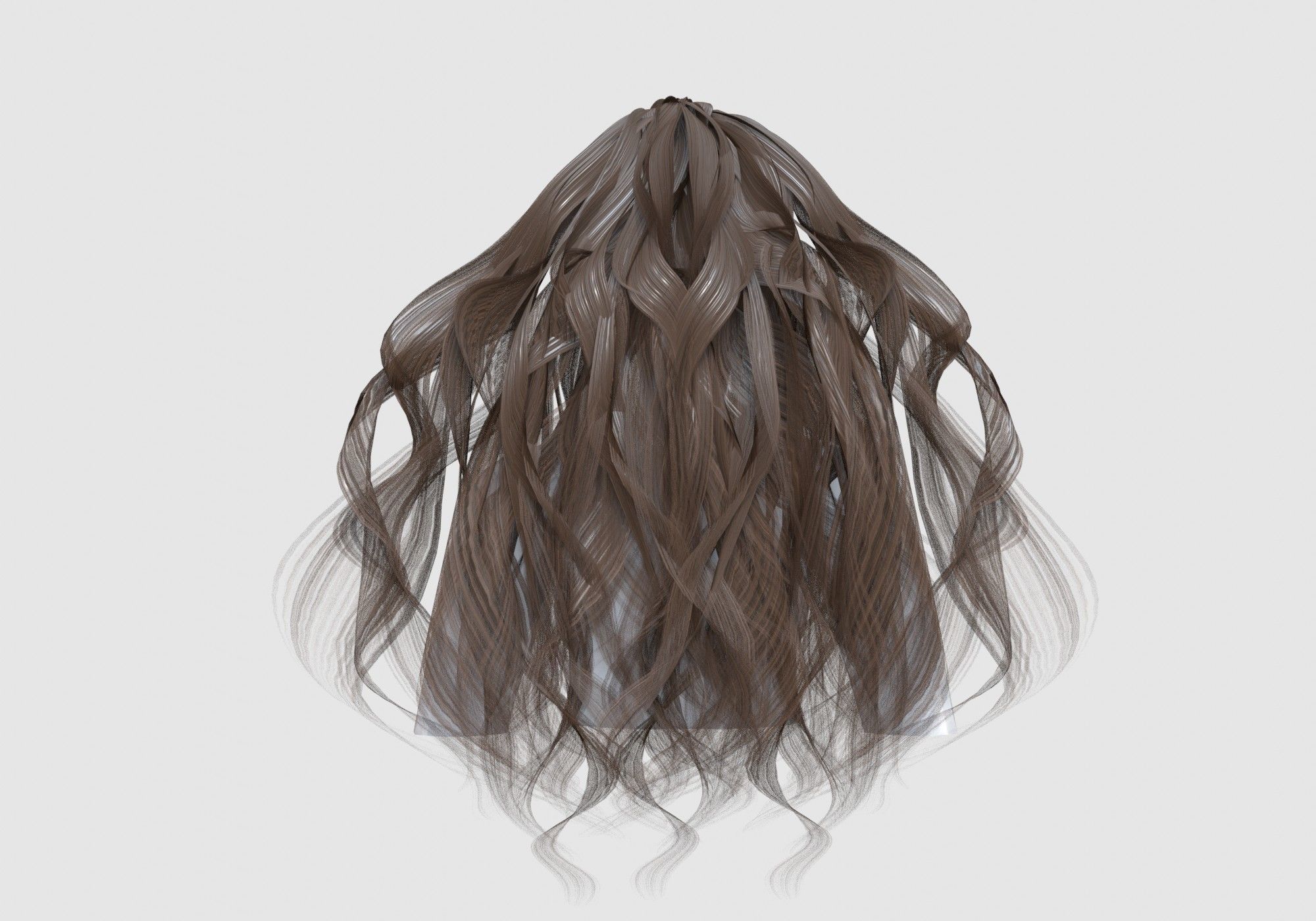 Long Pigtail Hair 3D model_4