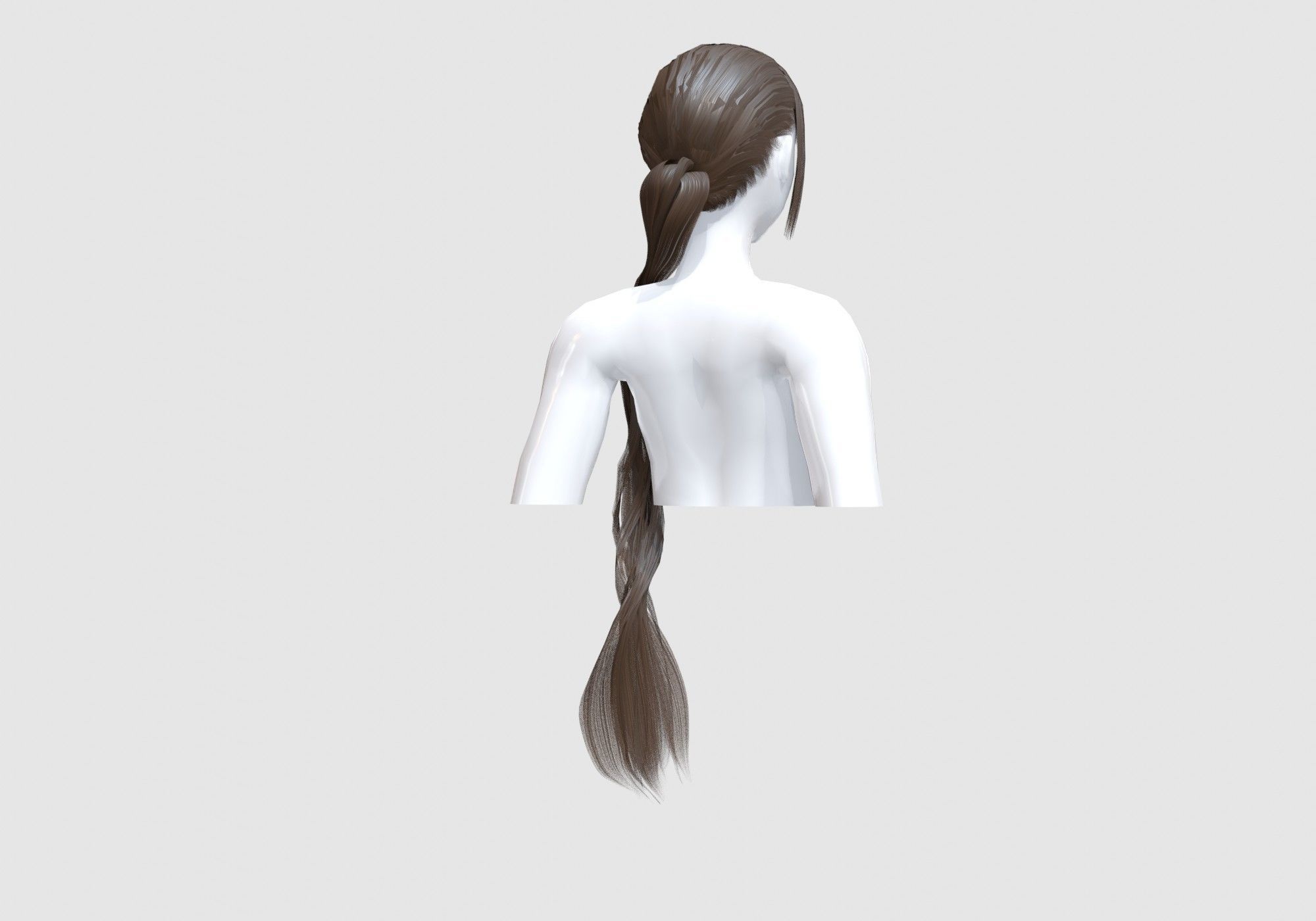 Female Pigtail Hairstyle 3D model_3