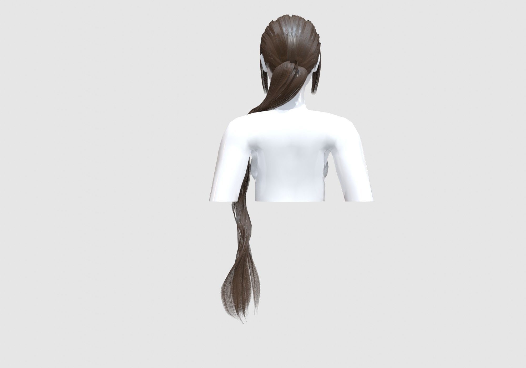 Female Pigtail Hairstyle 3D model_4