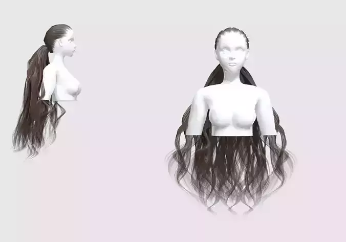 Female Curly Hairstyle 3D model Female Curly Hairstyle 3D model