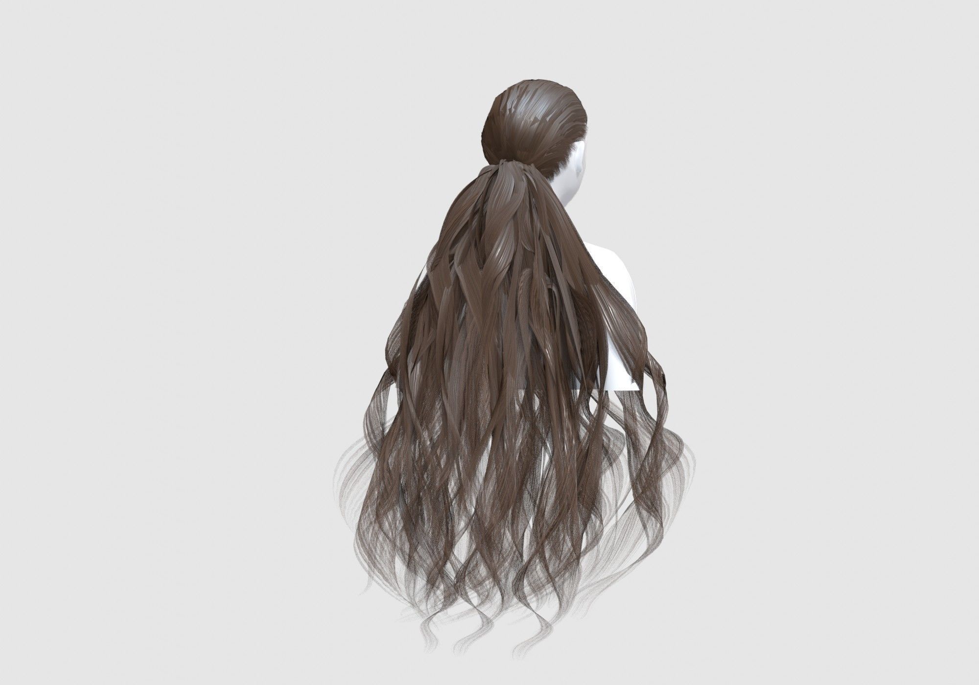 Female Curly Hairstyle 3D model_3