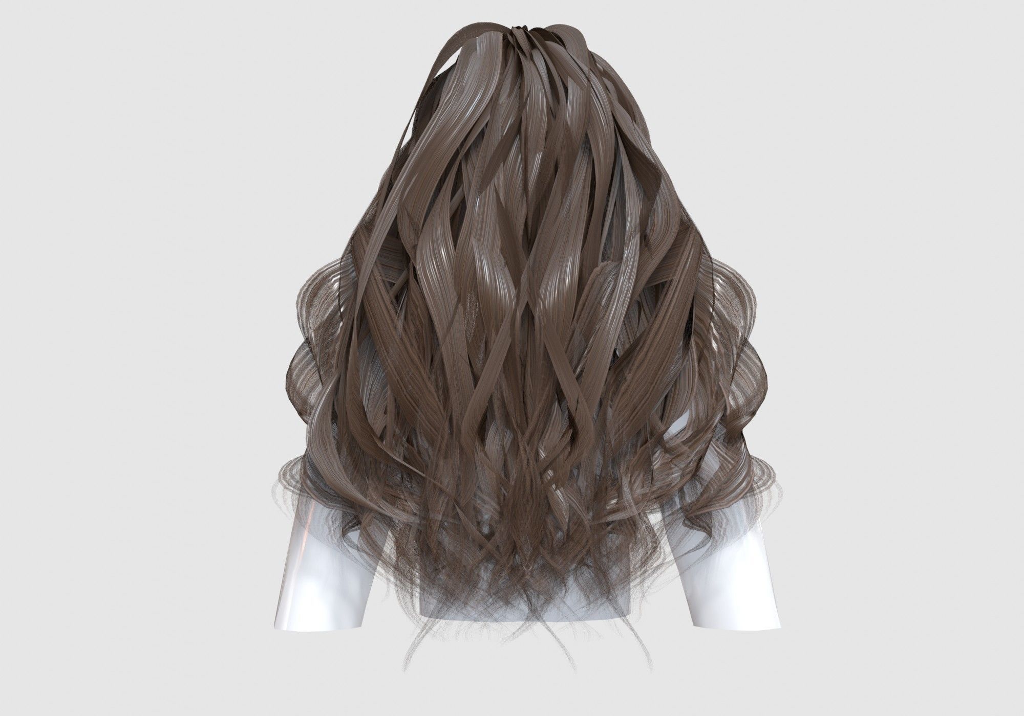 Female Basic Hair  3D model_4