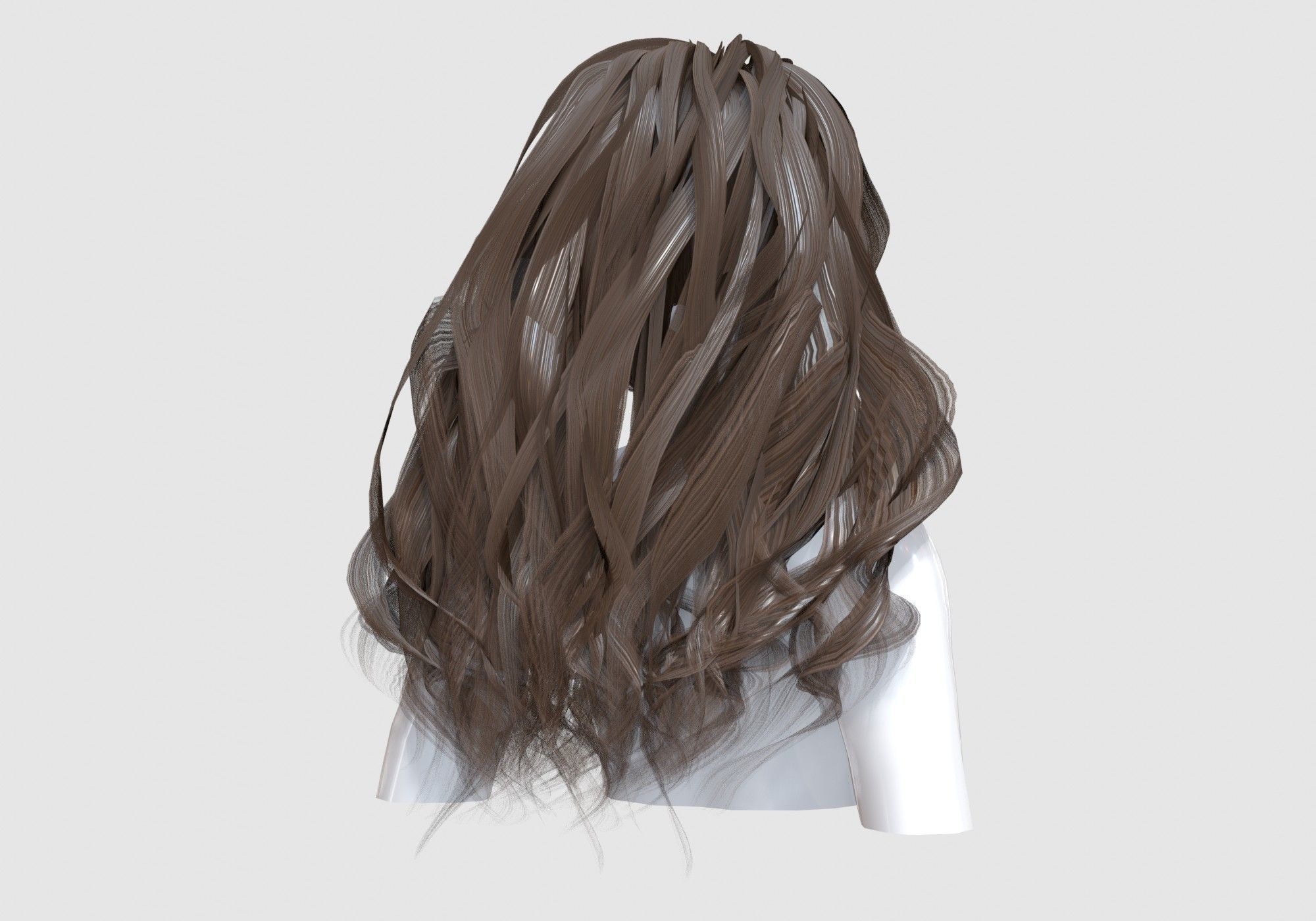 Female Basic Hair  3D model_3