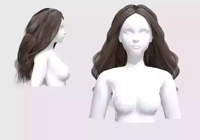 Female Basic Hair  3D model