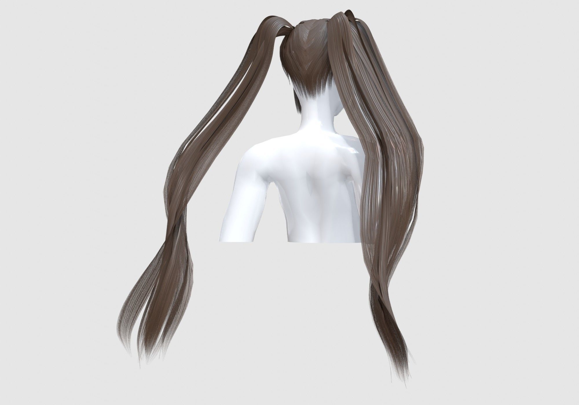 Cute Ponytails Hairstyle 3D model_3