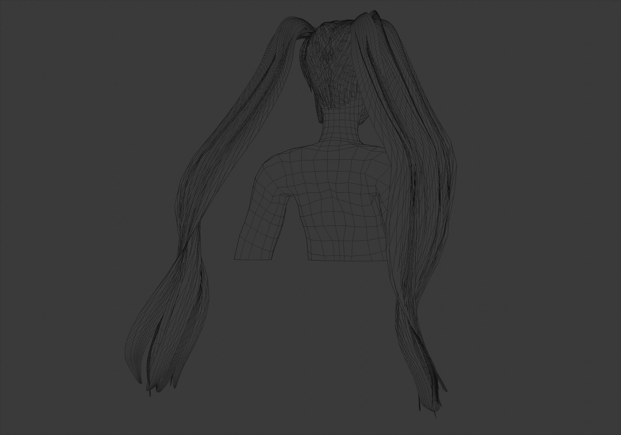 Cute Ponytails Hairstyle 3D model_8