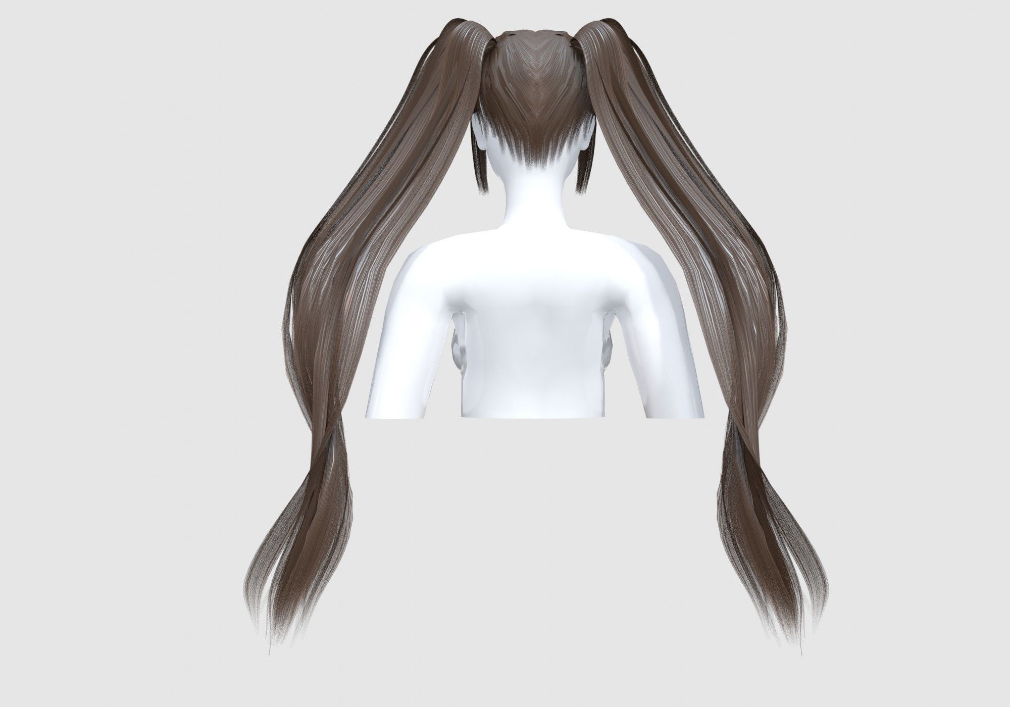 Cute Ponytails Hairstyle 3D model_4
