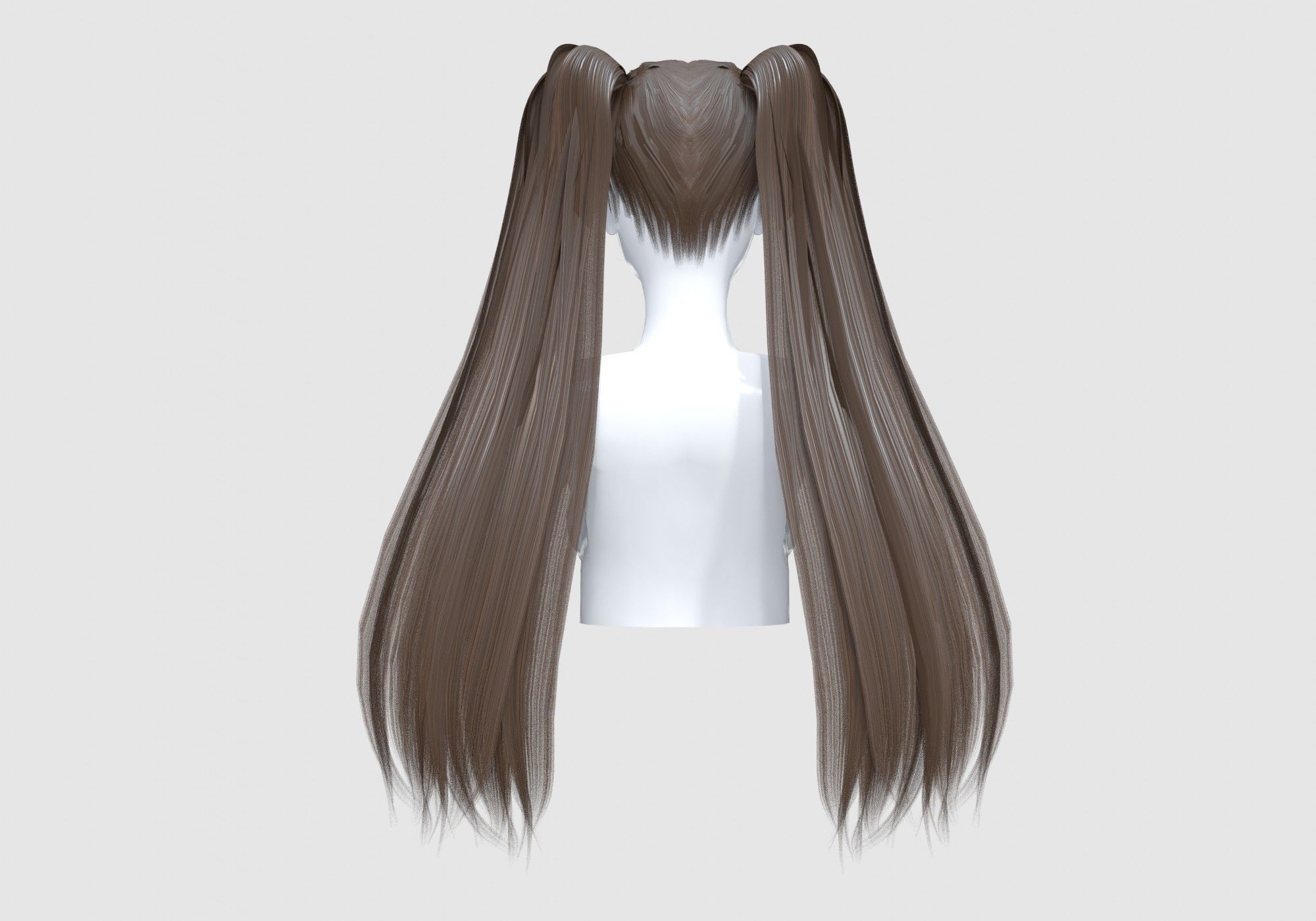 Cute Pigtails Hairstyle 3D model_4