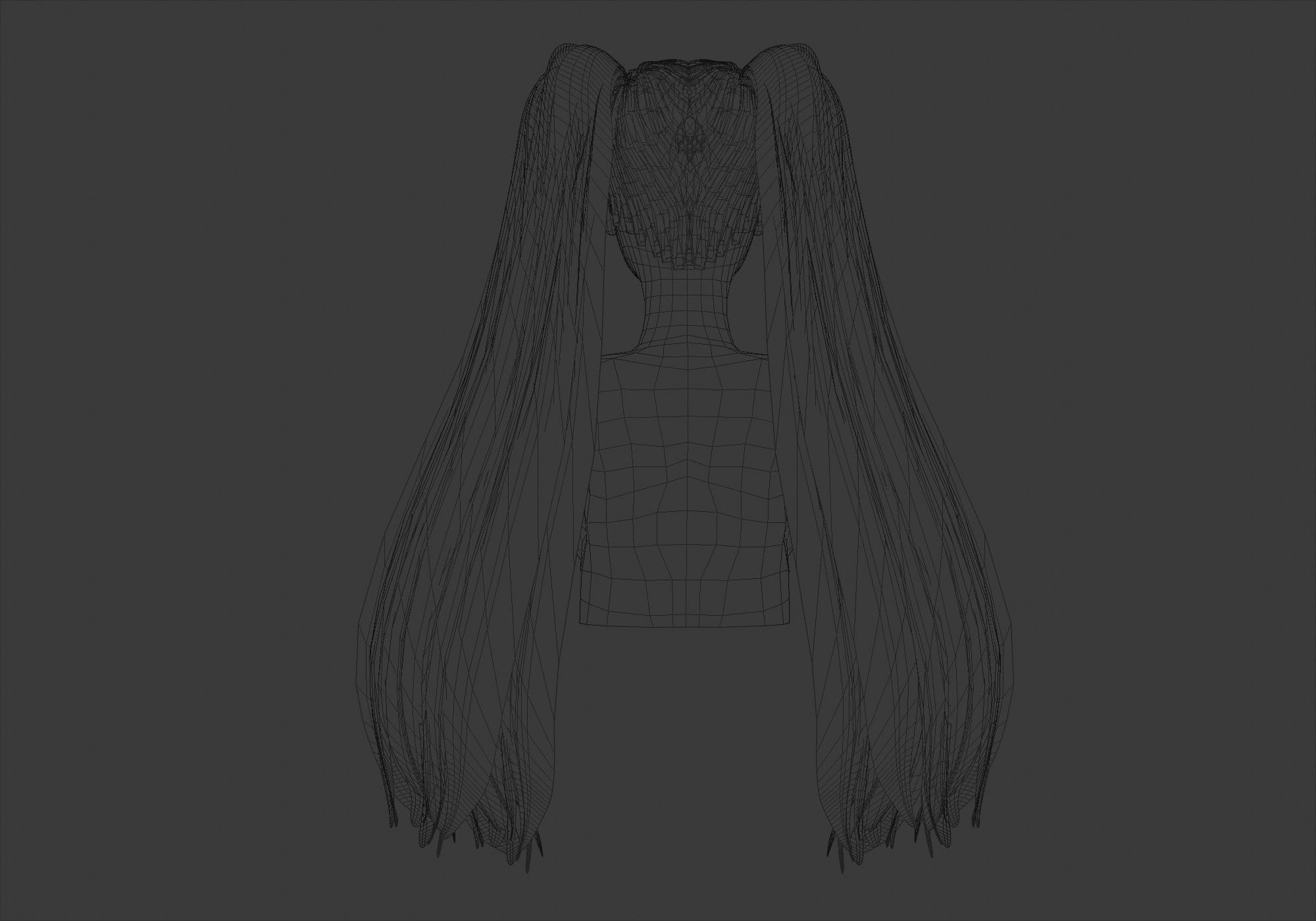 Cute Pigtails Hairstyle 3D model_9