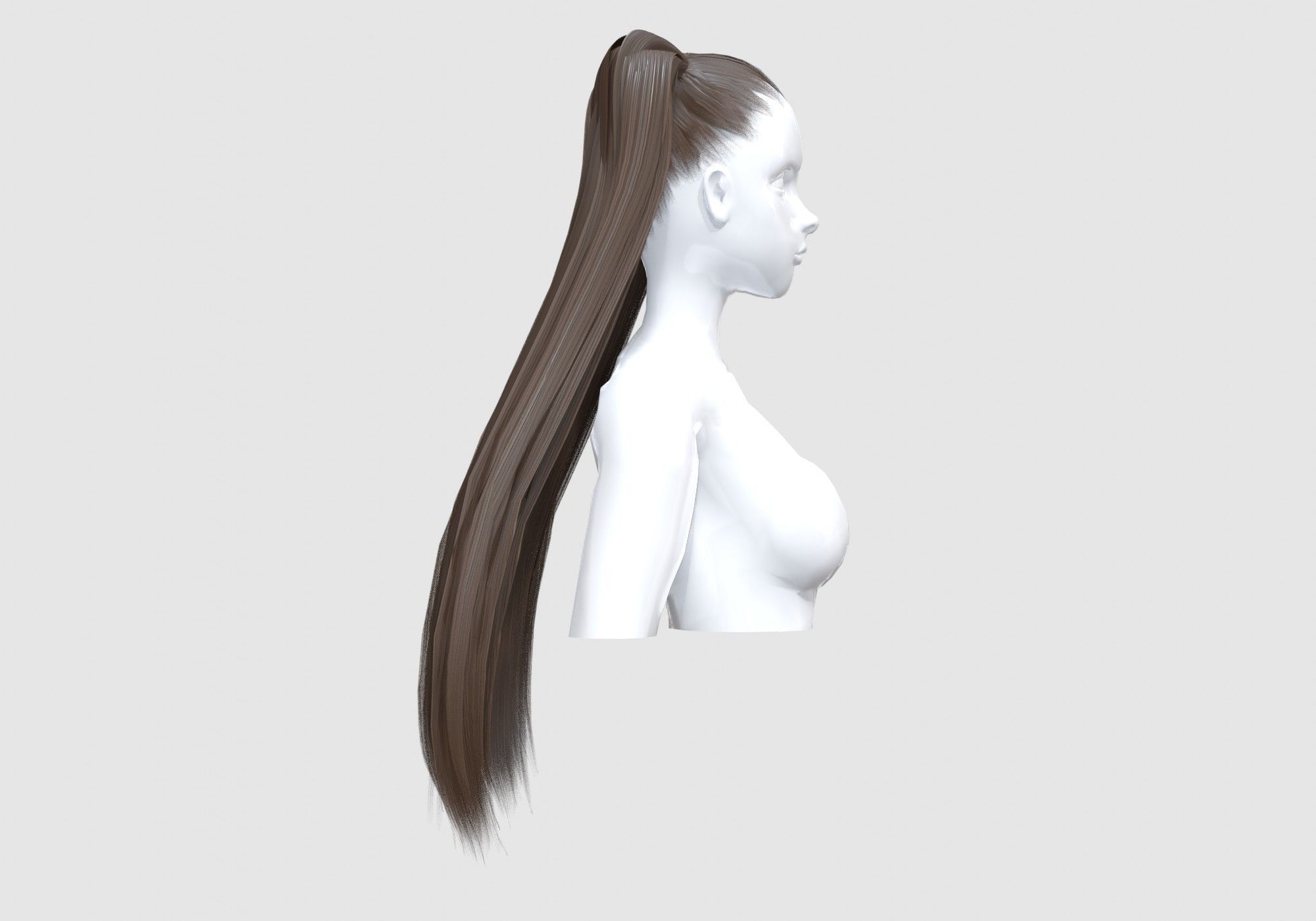 Cute Pigtails Hairstyle 3D model_2