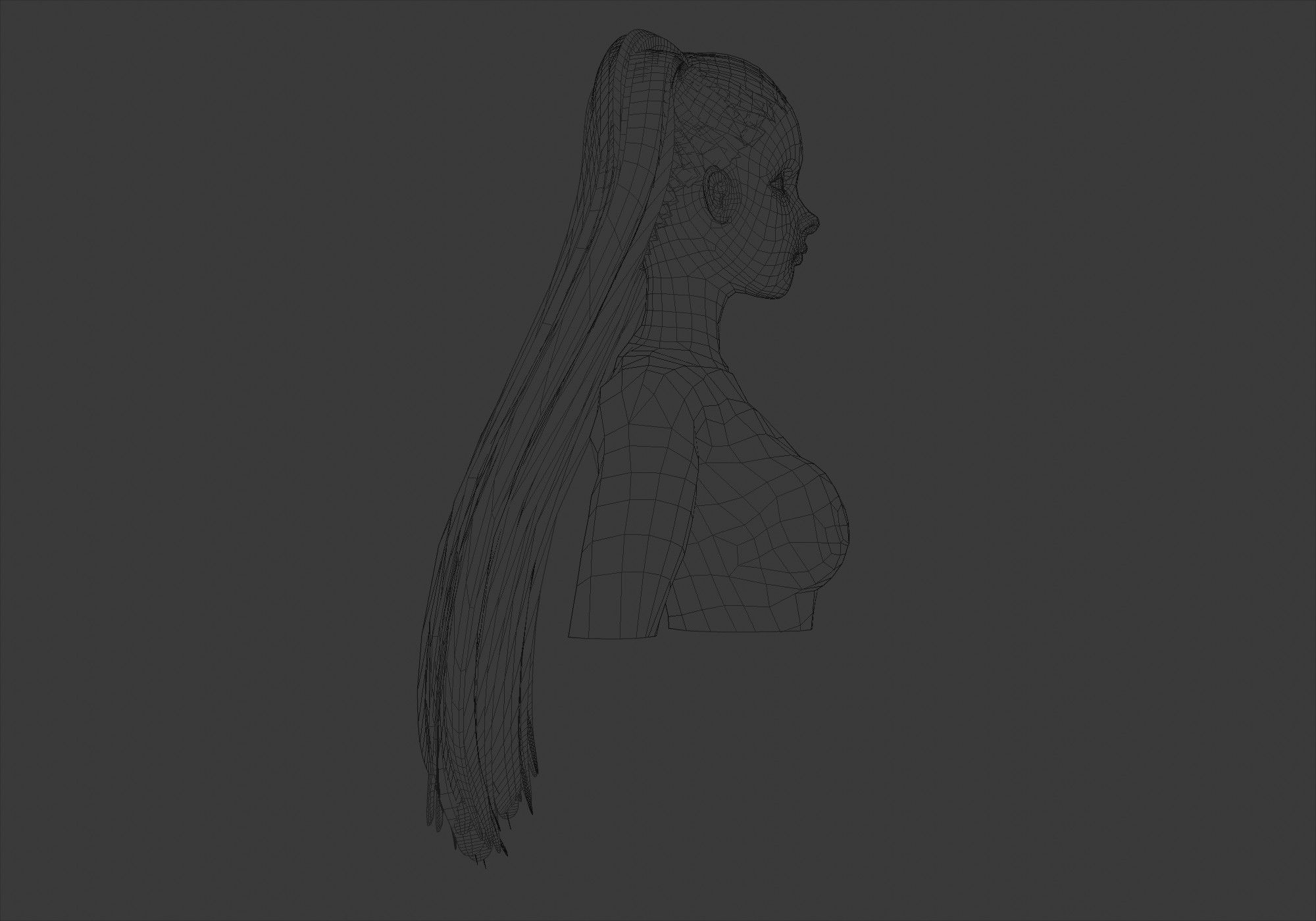 Cute Pigtails Hairstyle 3D model_7