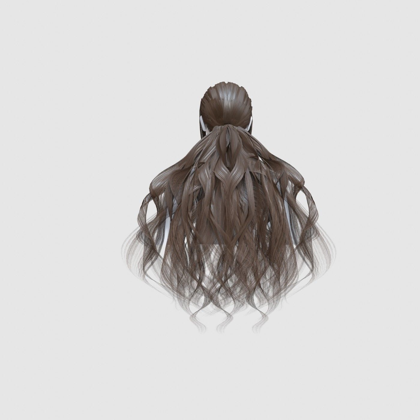 Curly Female Hairstyle 3D model_4