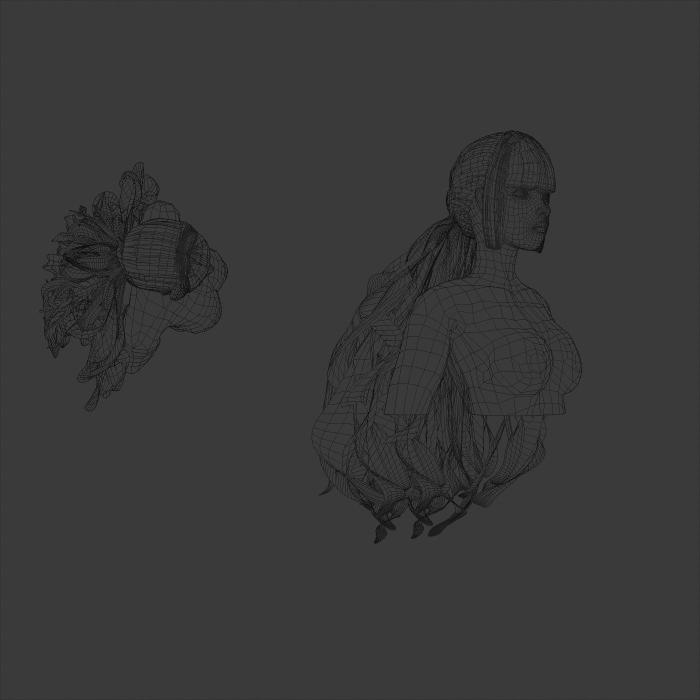 Curly Female Hairstyle 3D model_6