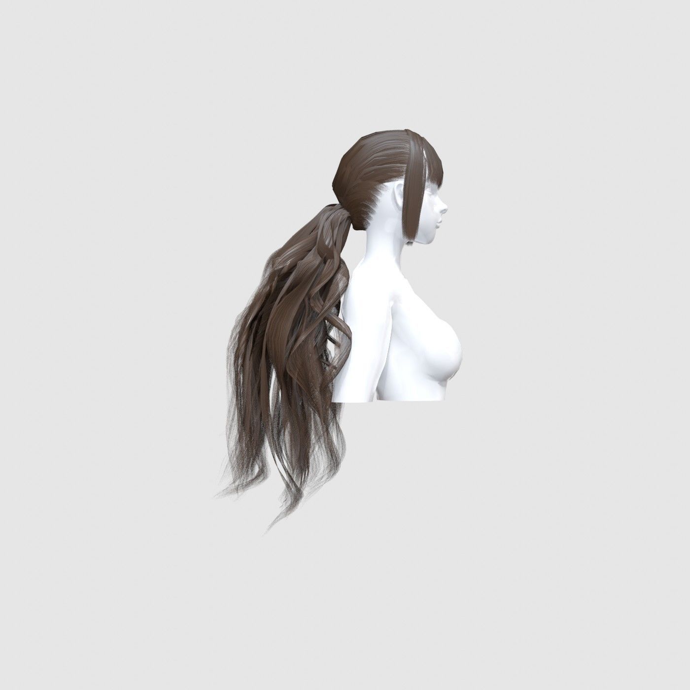 Curly Female Hairstyle 3D model_2