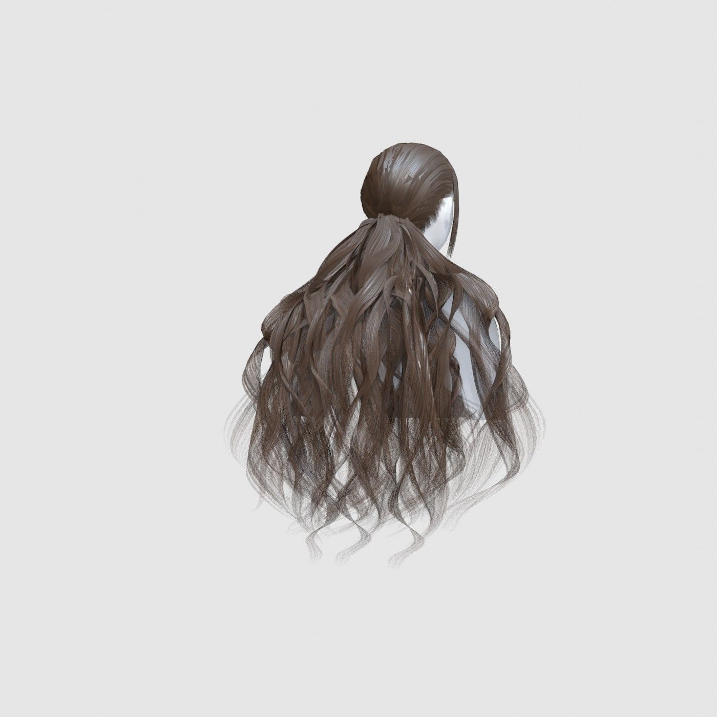 Curly Female Hairstyle 3D model_3