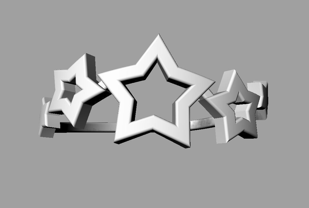 Stars Ring 3D print model_12