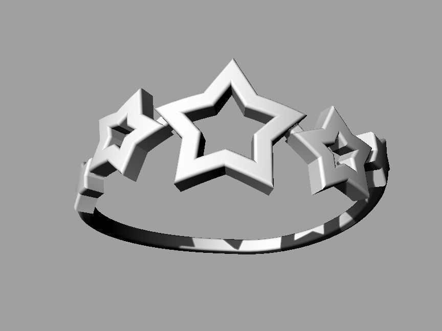 Stars Ring 3D print model_13