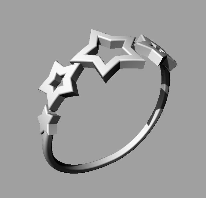 Stars Ring 3D print model_14