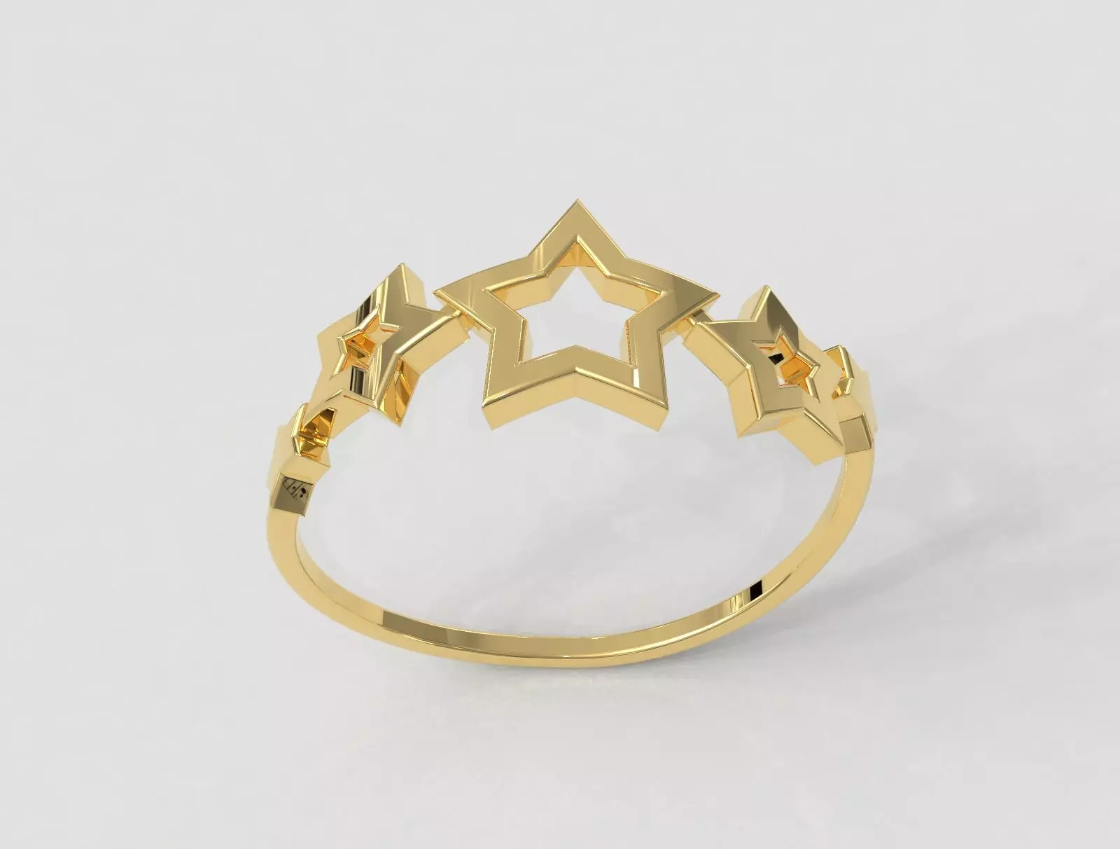 Stars Ring 3D print model_0