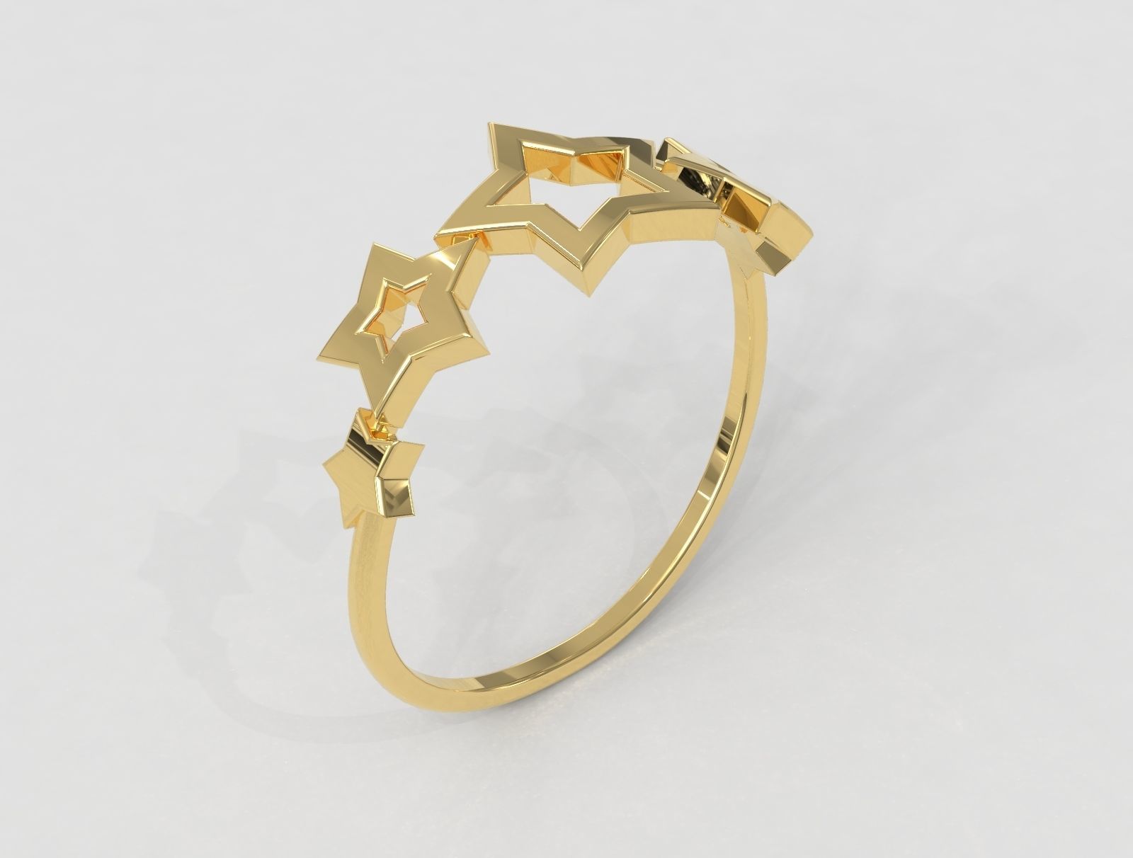 Stars Ring 3D print model_1
