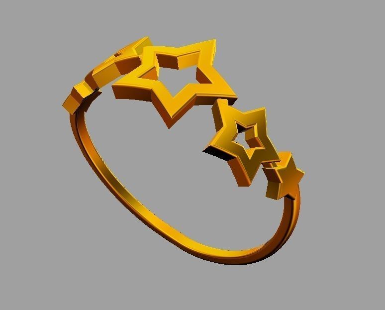 Stars Ring 3D print model_6