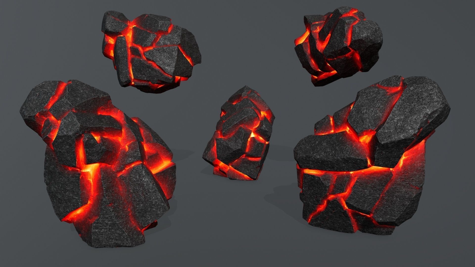 lava rocks  Low-poly 3D model_5