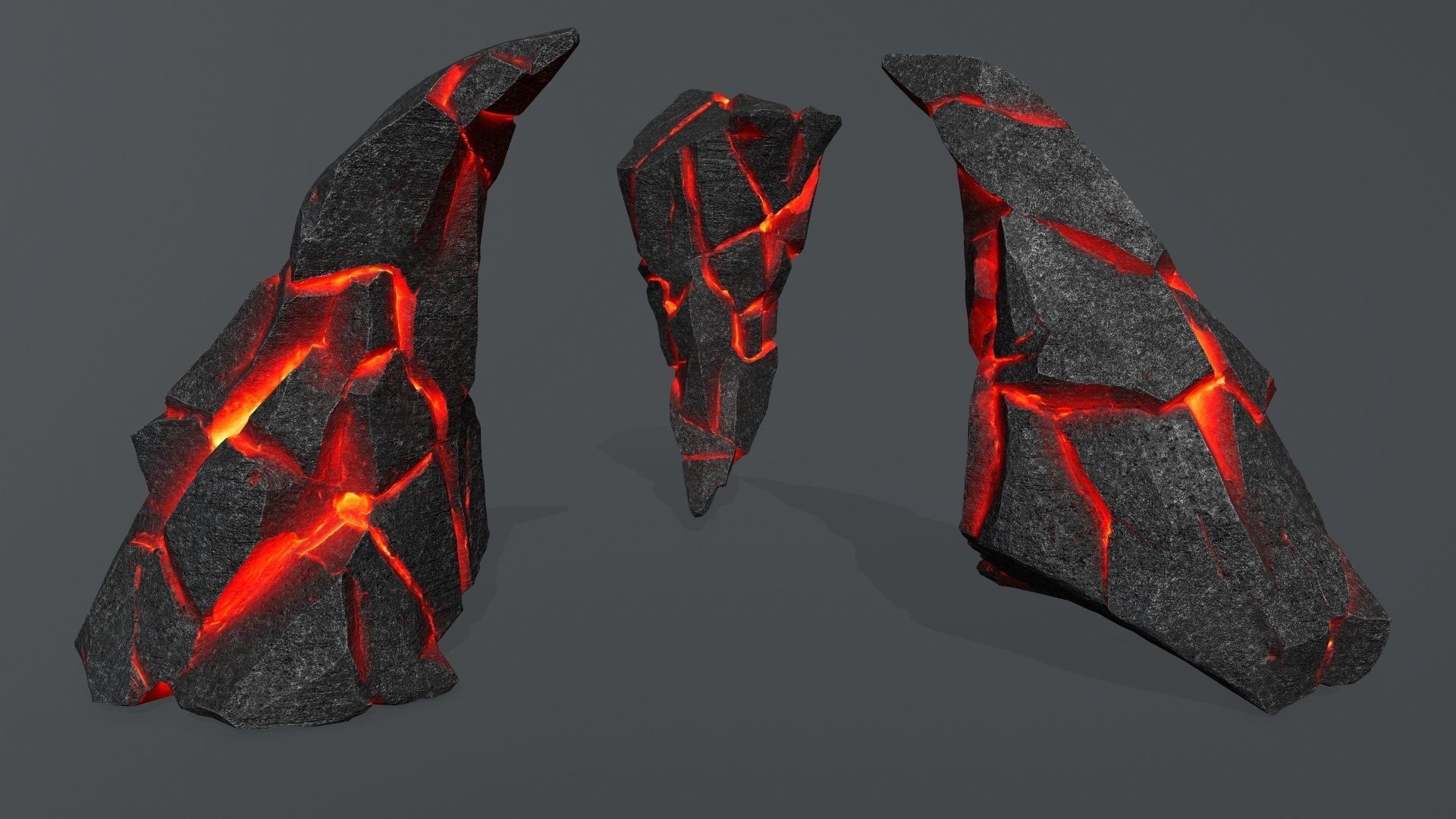 lava rocks  Low-poly 3D model_7