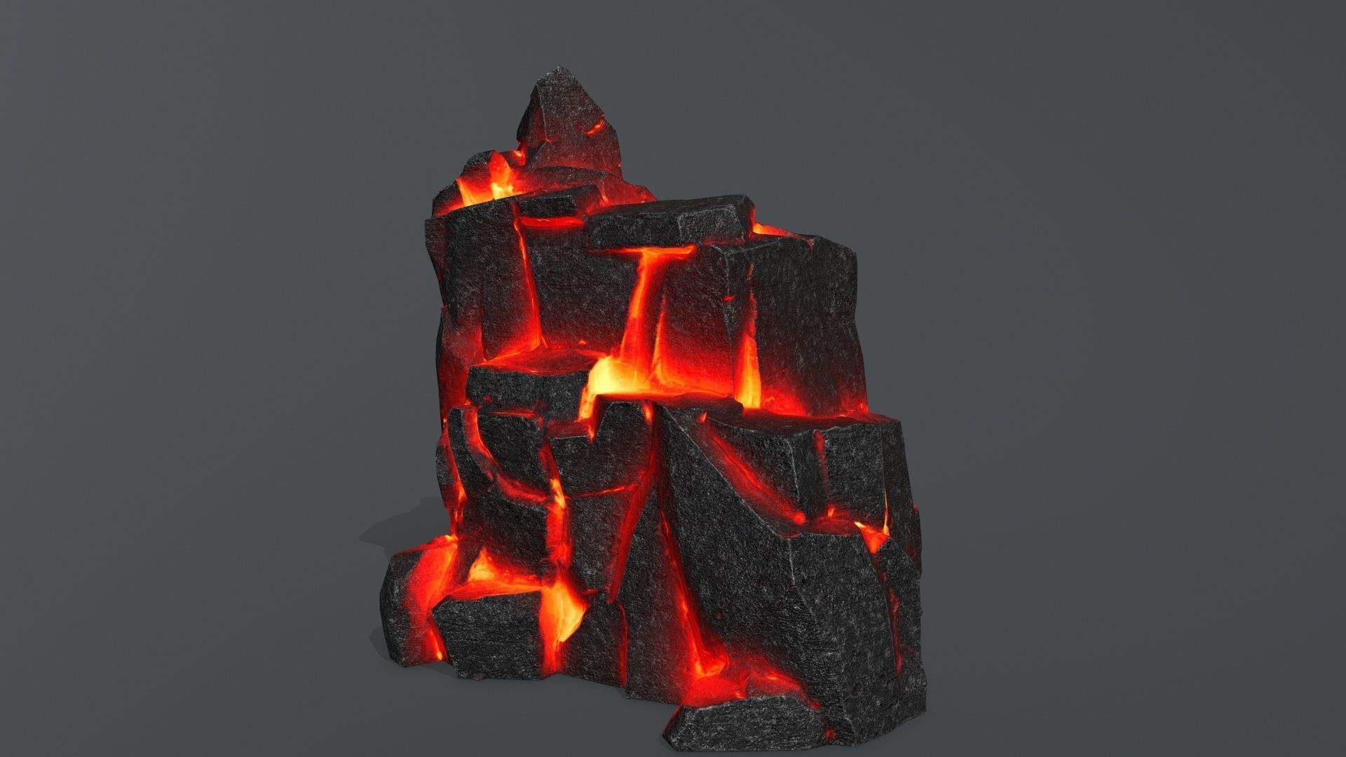 lava rocks  Low-poly 3D model_8