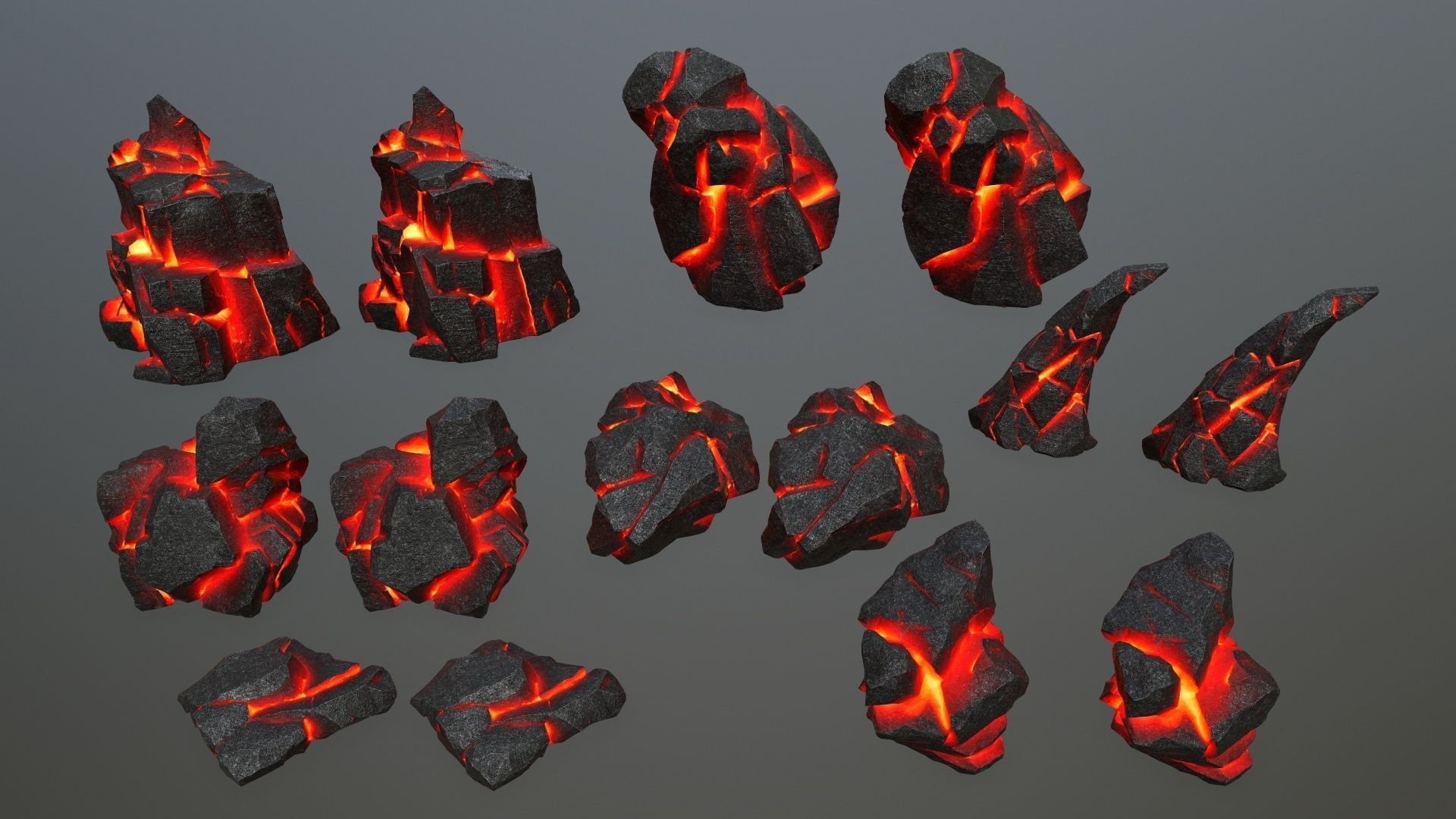 lava rocks  Low-poly 3D model_15