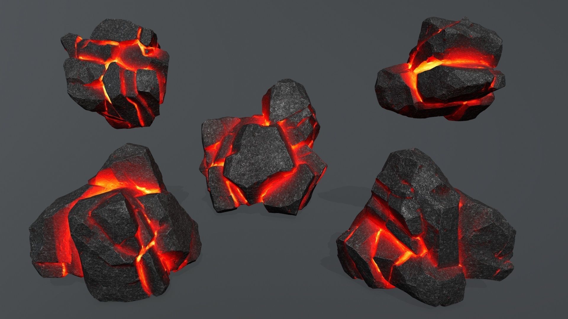 lava rocks  Low-poly 3D model_3