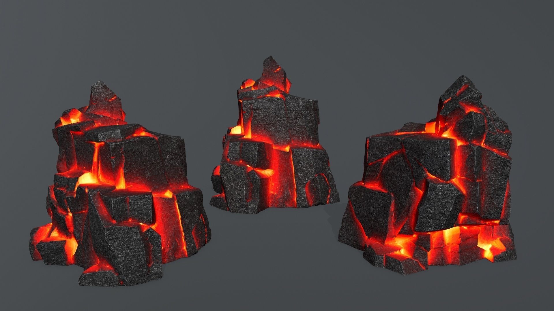 lava rocks  Low-poly 3D model_1