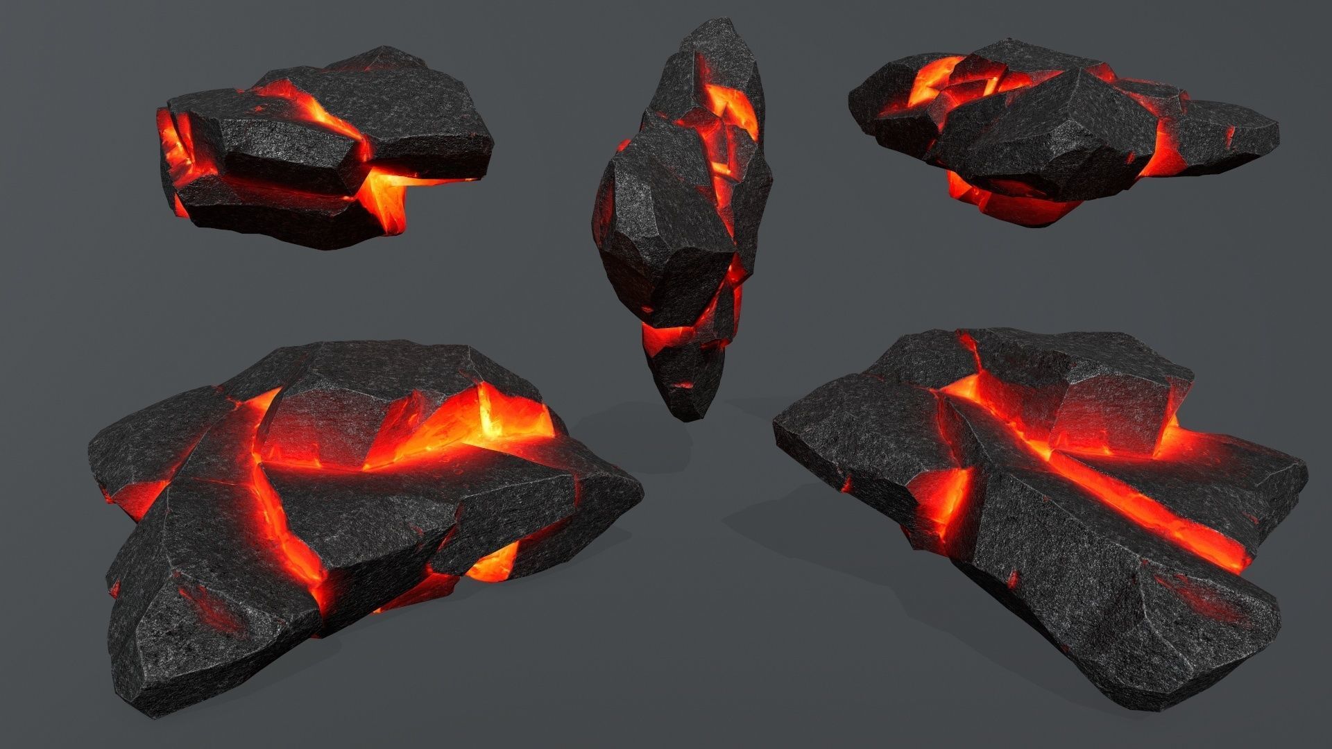 lava rocks  Low-poly 3D model_6