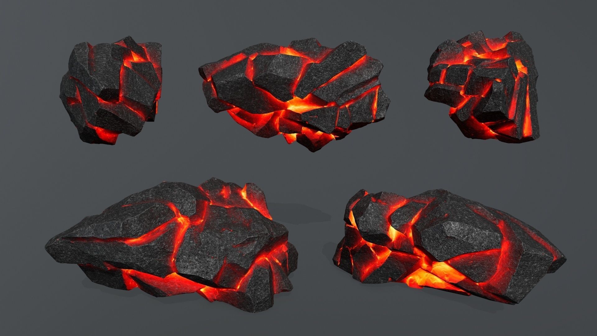 lava rocks  Low-poly 3D model_4