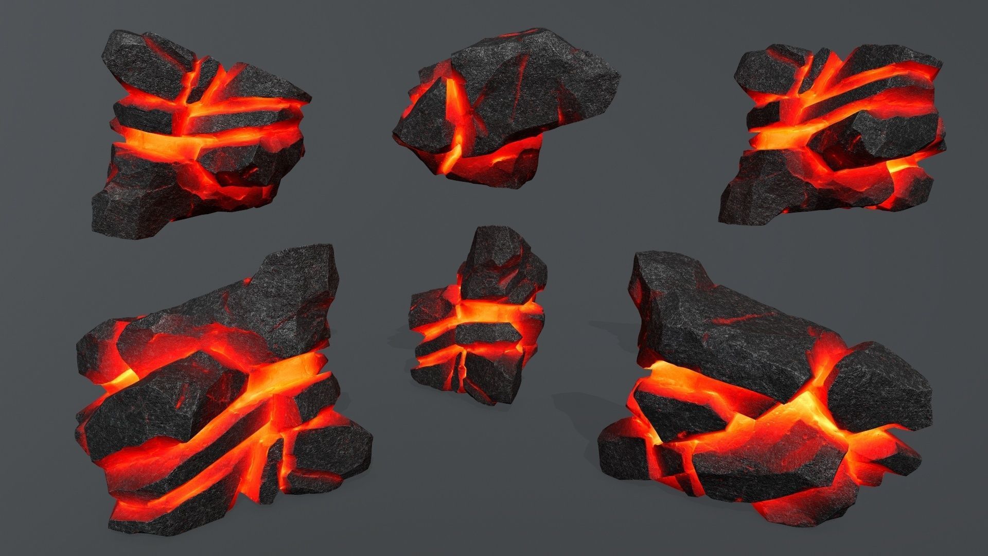 lava rocks  Low-poly 3D model_2