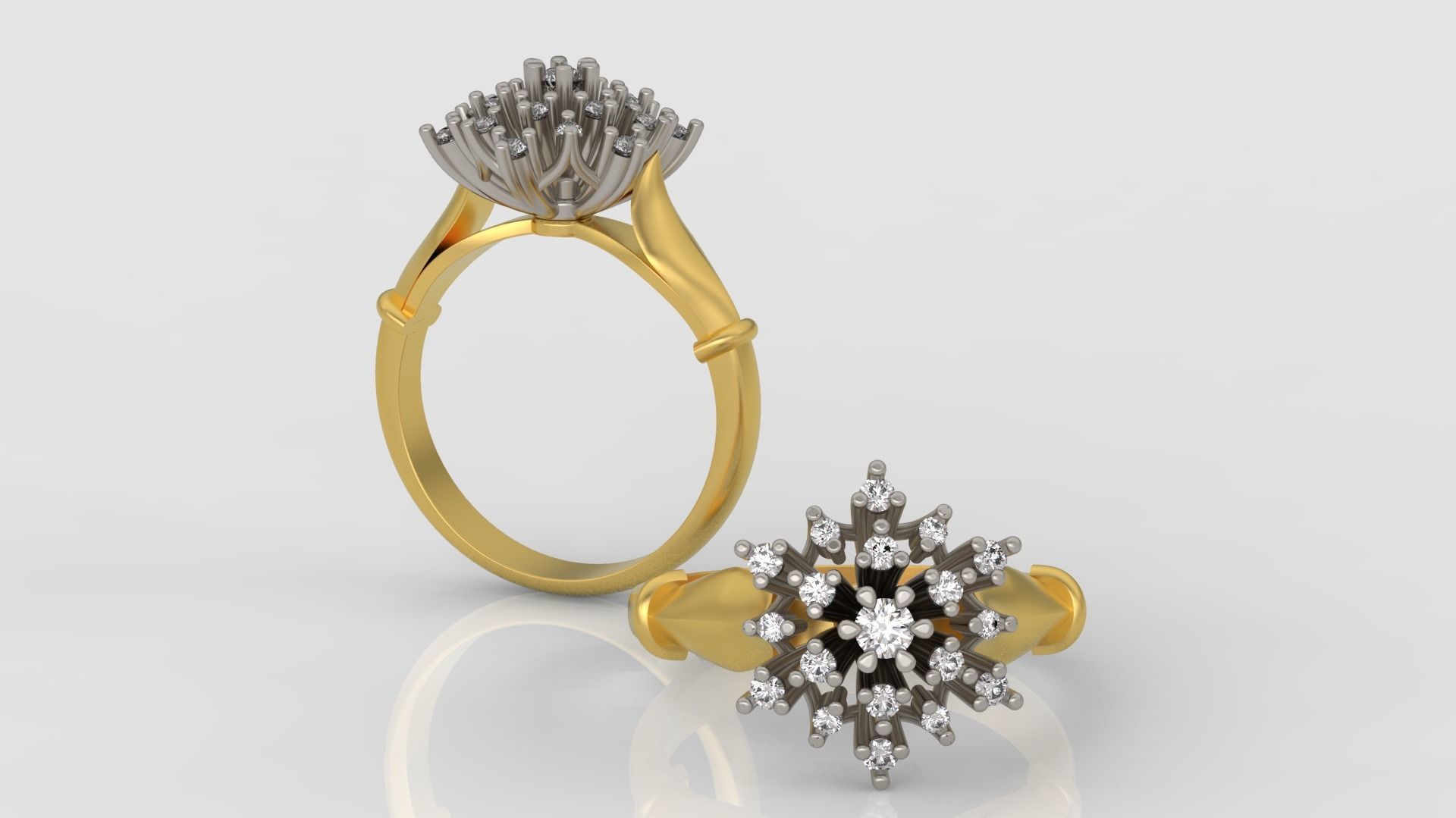 Ring and Earrings Diamond jewelry set 3d print model A77 3D print model_1