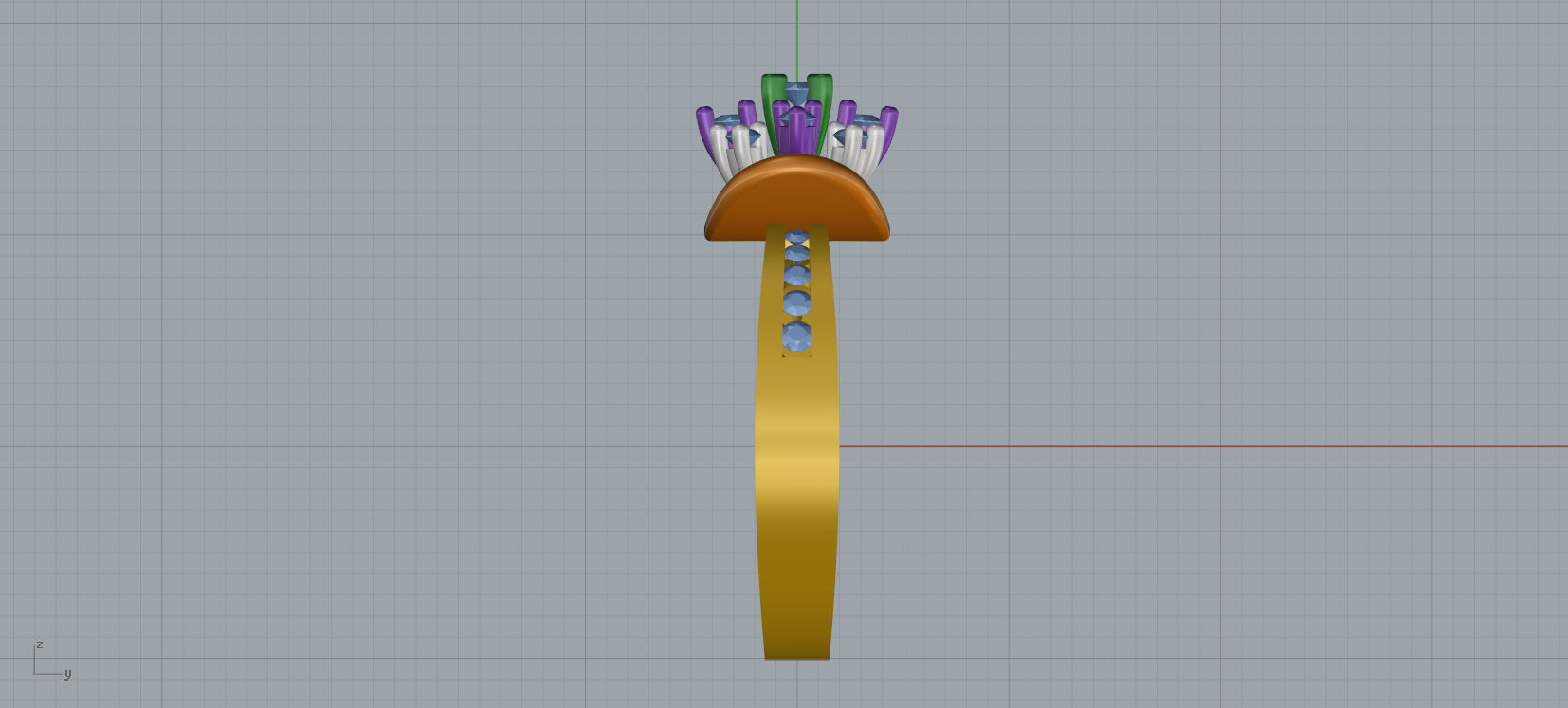 Ring and Earrings Diamond jewelry set 3d print model A80 3D print model_13