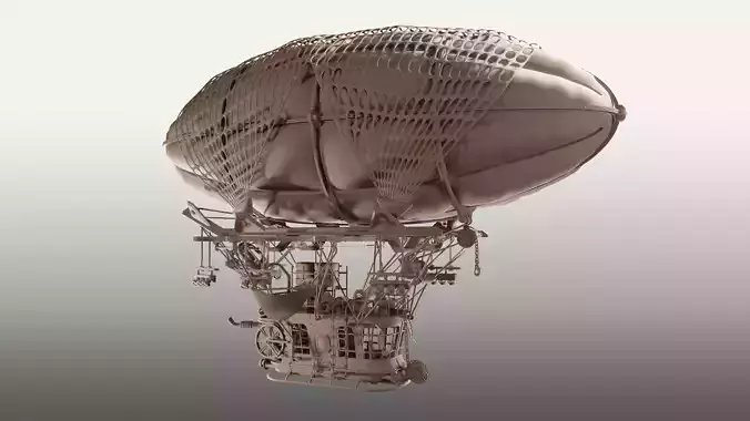 Steampunk Airship Low-poly 3D model