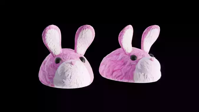 Bunny Slippers Low-poly 3D model