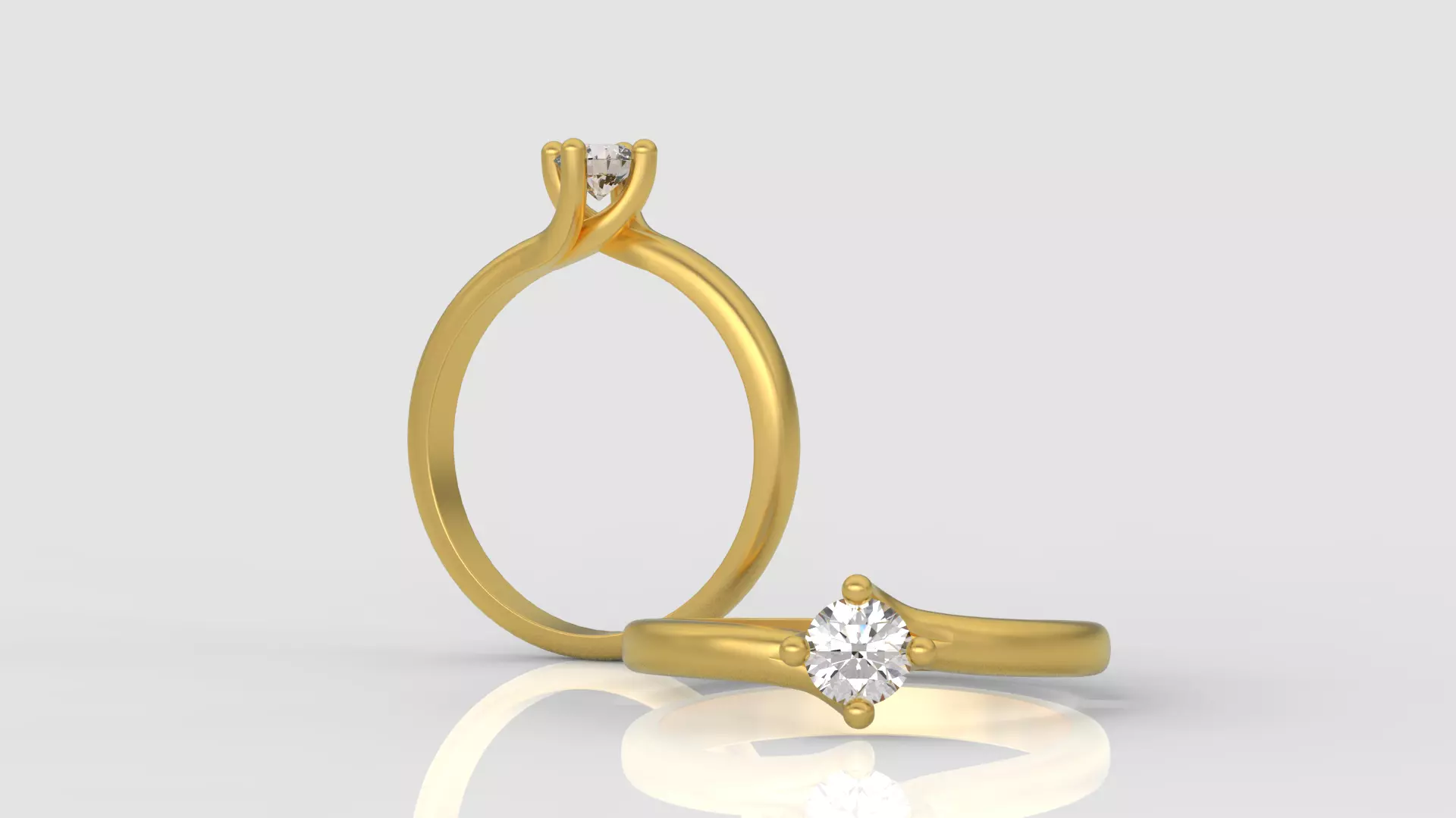 Solitaire Engagement Ring 3d model A86 Free 3D print model
