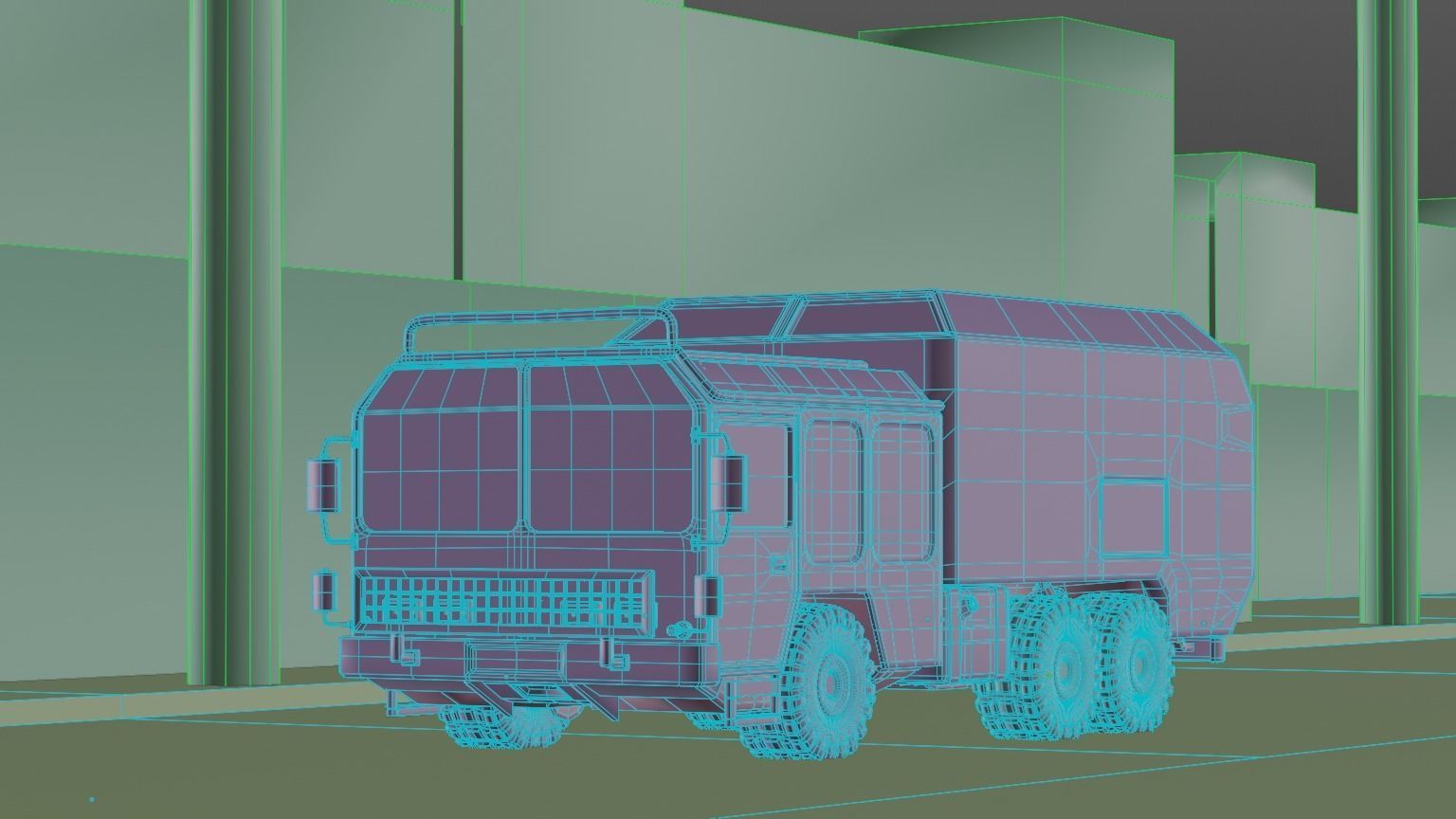Dark Military-type Convoy Vehicle 3D model_6