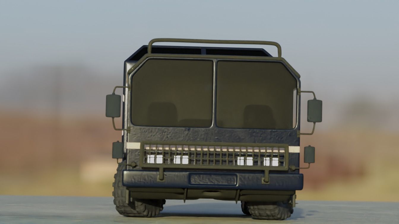 Dark Military-type Convoy Vehicle 3D model_4