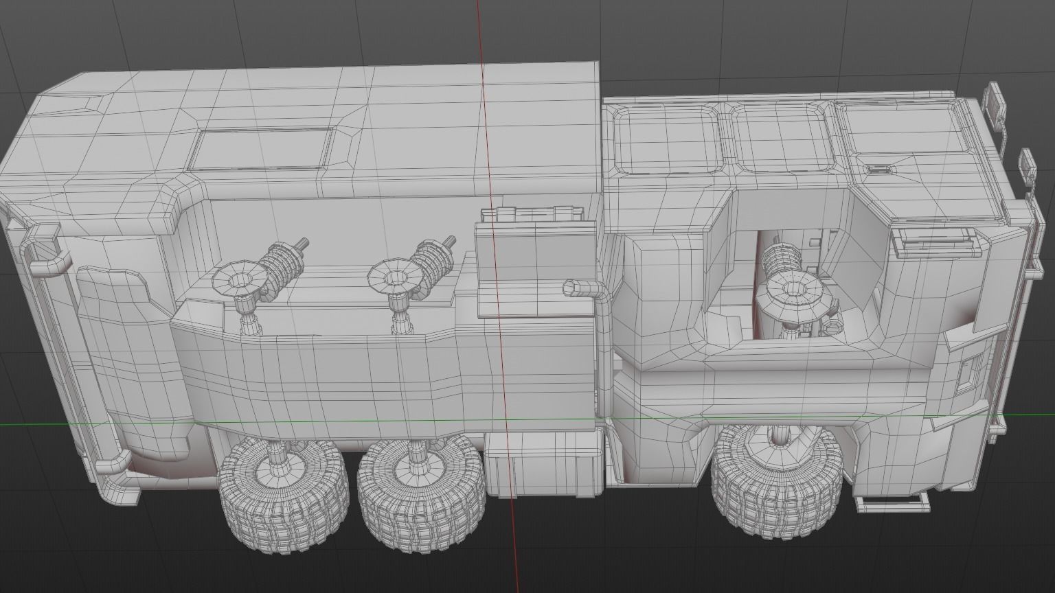 Dark Military-type Convoy Vehicle 3D model_13