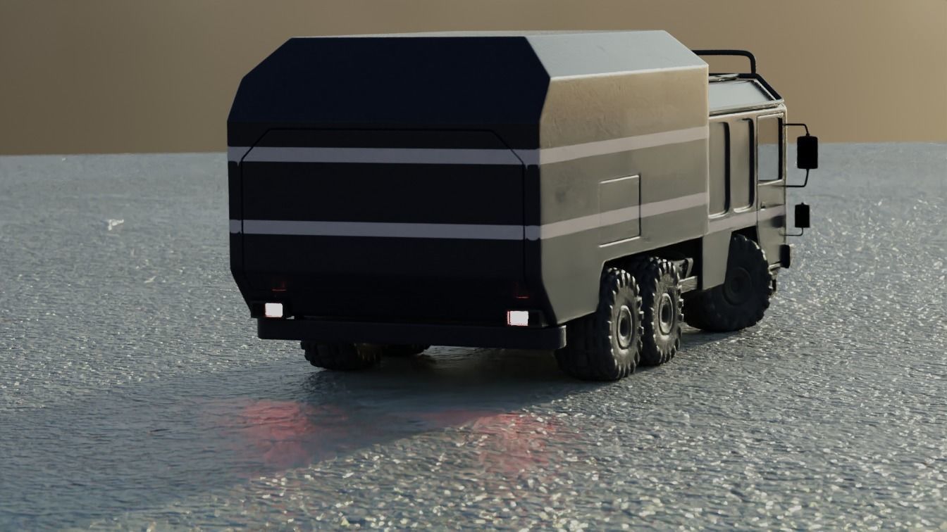 Dark Military-type Convoy Vehicle 3D model_5