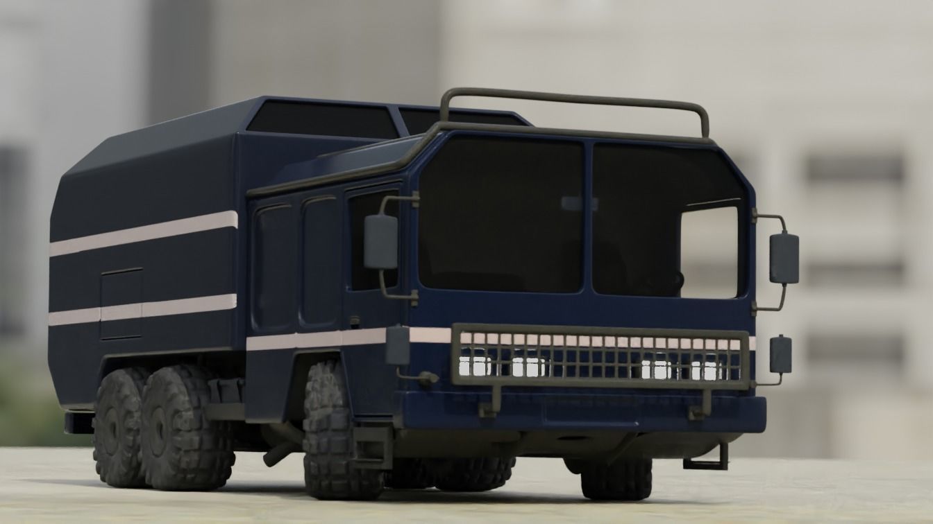 Dark Military-type Convoy Vehicle 3D model_3