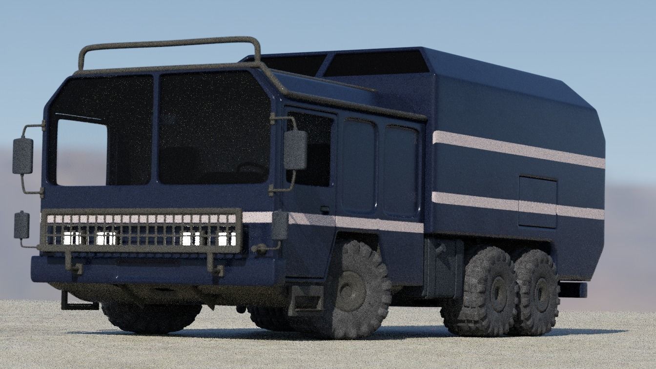 Dark Military-type Convoy Vehicle 3D model_7